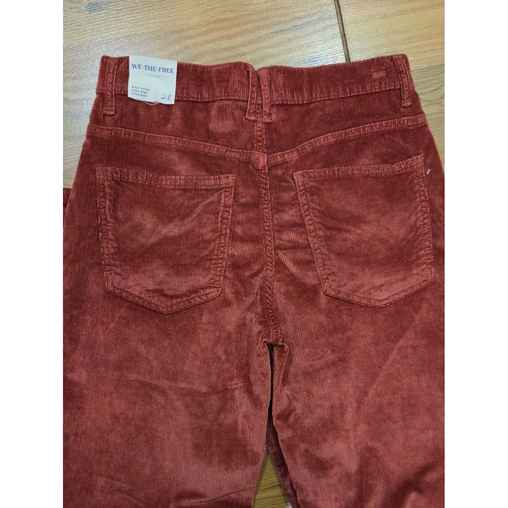 NWTWe The Free Risk Taker Cord Jeans Rust Boho Hippie Indie 28 Earthy Retro Mid - Picture 6 of 7